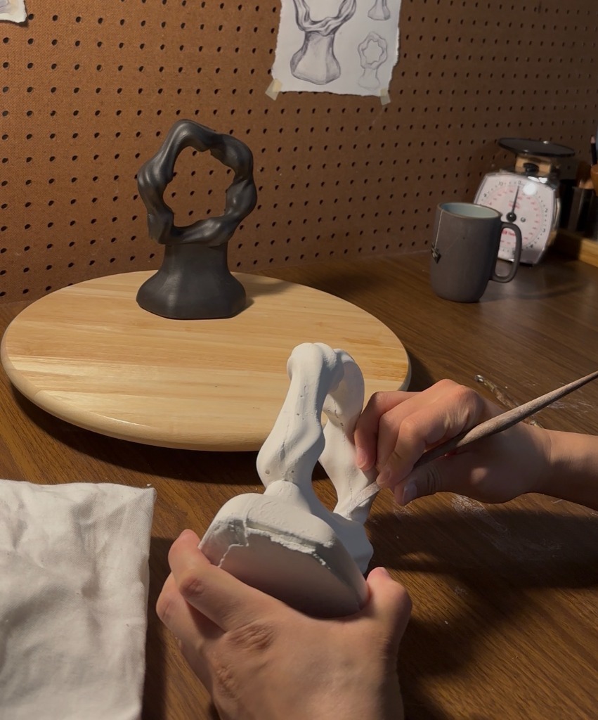 CE Kim Clay Sculpture Workspace